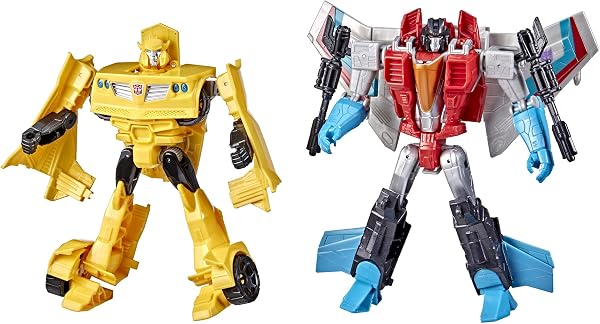 Transformers Toys Heroes and Villains Bumblebee and Starscream 2-Pack Action Figures - for Kids Ages 6 and Up, 7-inch (A