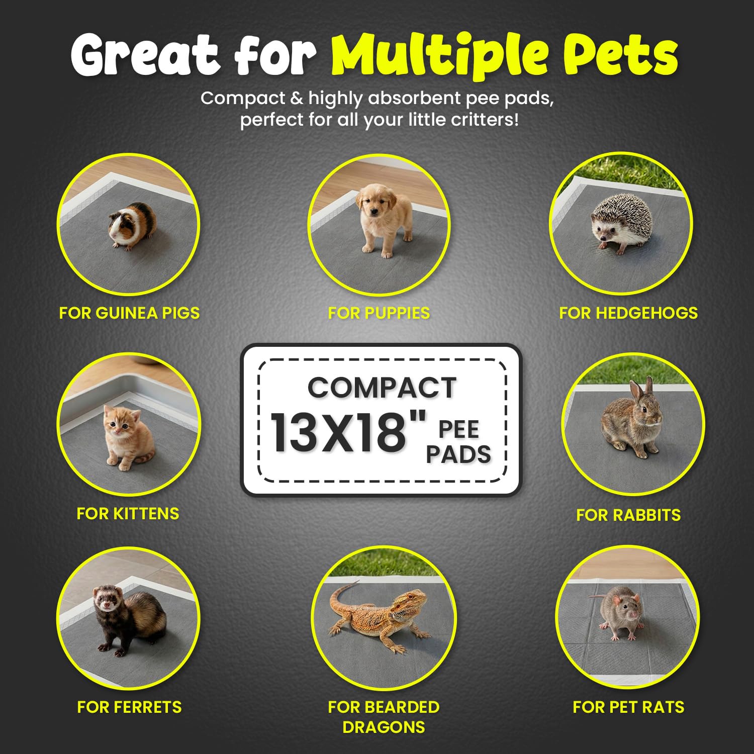 FPN - Cuscinetti per pipì al carbone per cani, 200 pezzi, profumati, extra assorbenti, resistenti, cuscinetti a 5 strati per assorbimento istantaneo, 33 x 45 cm (piccolo), 200 pezzi