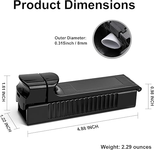 Miniatura 3 de Máquina inyectora de tabaco de mano - Compatible con tubos de cigarrillos de 0.315 in, máquina de laminación de cigarrillos manual (color aleatorio)