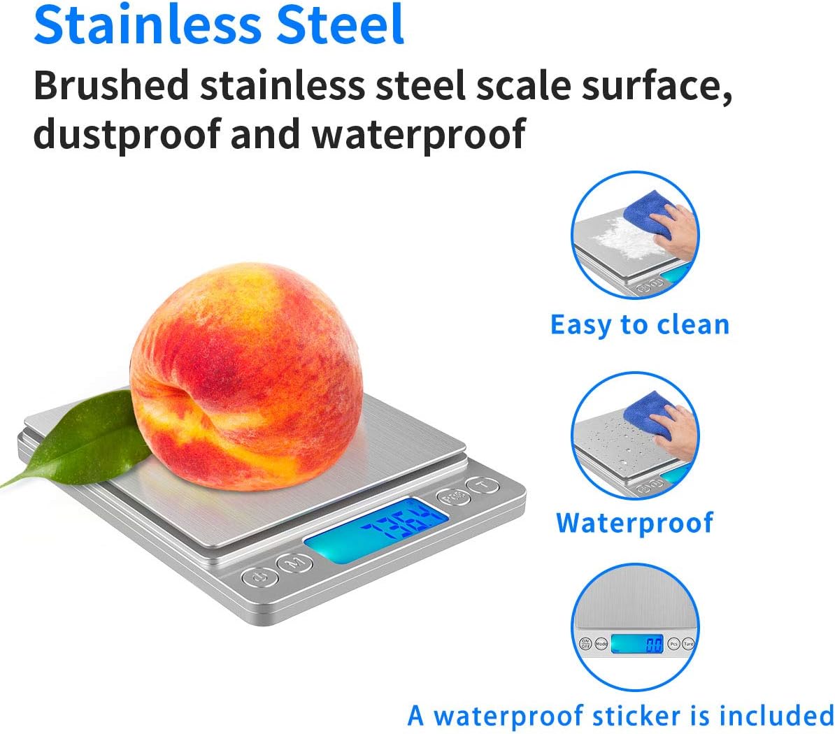 Digital Kitchen Scale, Food Scale Weight Grams and Oz , High Accuracy Cooking Scale, Mini Pocket Scale Milligrams 3000g x 0.1g, Electronic kitchen Scales, Small Jewelry Scale with Automatic Shutdown