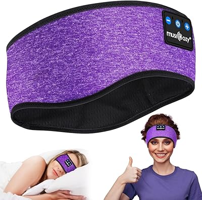MUSICOZY Schlafkopfhörer Bluetooth, Schlaf Kopfhörer Seitenschläfer Kabellos Sport Kopfhörer Stirnband Lange Spielzeit für Yoga/Training/Reisen/Schlaflosigkeit,Tech Gadgets für Männer/Frauen