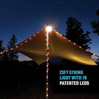 Nite Ize Radiant Starlit Rechargeable Lantern and String Light - Disc-O Select, White