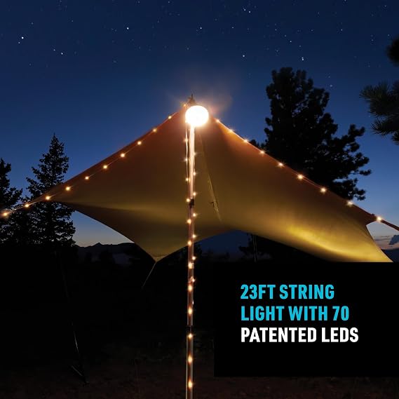 Nite Ize Radiant Starlit Rechargeable Lantern and String Light - Disc-O Select, White