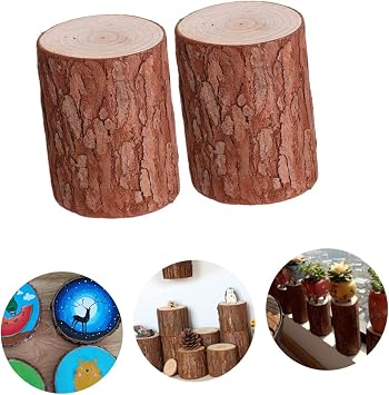 2pcs Model Toy Stump Decoration for Home and Garden Realistic Miniature Log Stumps for Crafting Projects and Photography Height