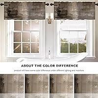 Vista 33 de Cenefas de cocina modernas con patrón de cobre marrón dorado para ventanas, cenefas opacas abstractas de marcas de arañazos y cortinas opacas