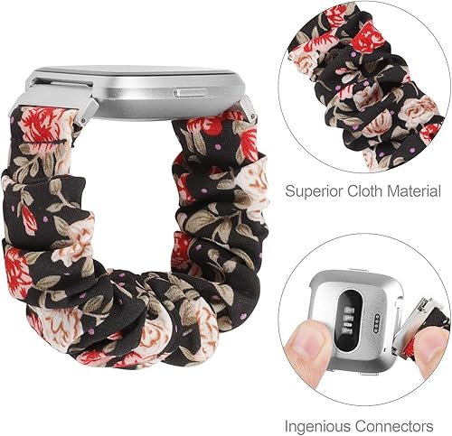 Miniatura 17 de TOYOUTHS - Bandas elásticas para Fitbit Versa/Versa 2/Versa Lite, edición especial para mujeres, niñas, elásticas, de tela, estampadas, de repuesto