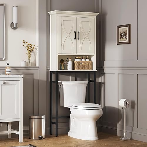 Miniatura 6 de Armario de almacenamiento sobre el inodoro, organizadores de baño y almacenamiento sobre el inodoro, puertas dobles sobre el inodoro, armario de