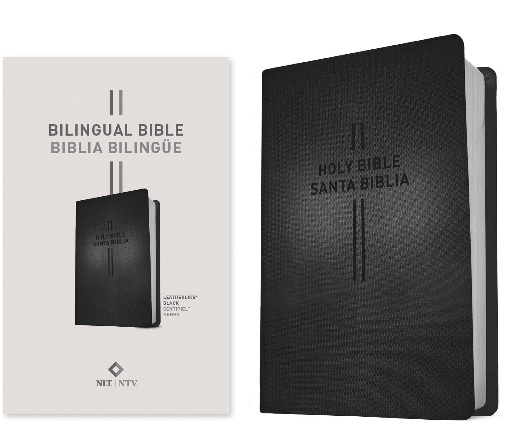 Santa biblia english español 聖書 NLT Bilingual Bible / Biblia bilingüe NLT/NTV (LeatherLike, Black