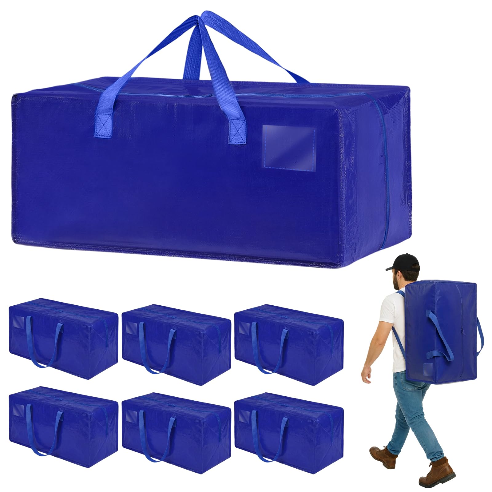 Sac de déménagement 92L lot de 6 grands sacs de rangement robustes