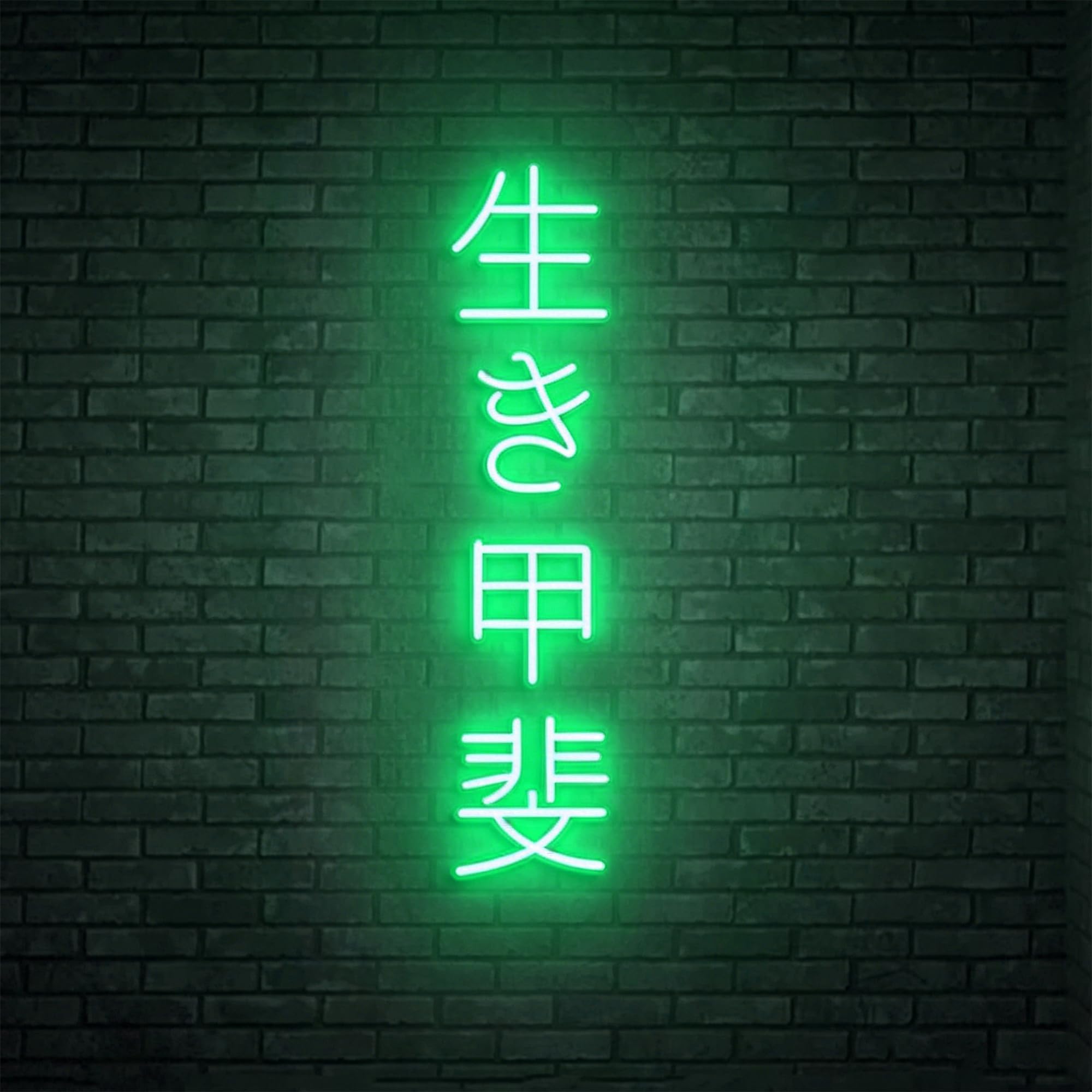 Japanese 生き甲斐 Neon Signs for Wall Decor Dimmable Custome Neon Sign Ikigai Light Up Sign for Bedroom Living Room Office Bar Man Cave,16.5x11Inch,USB Powered