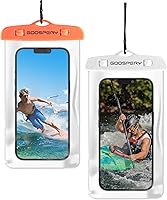 Vista 1 de GOOSPERY Paquete de 2 bolsas universales impermeables para teléfono, funda seca para teléfono celular subacuático, bolsa de playa compatible
