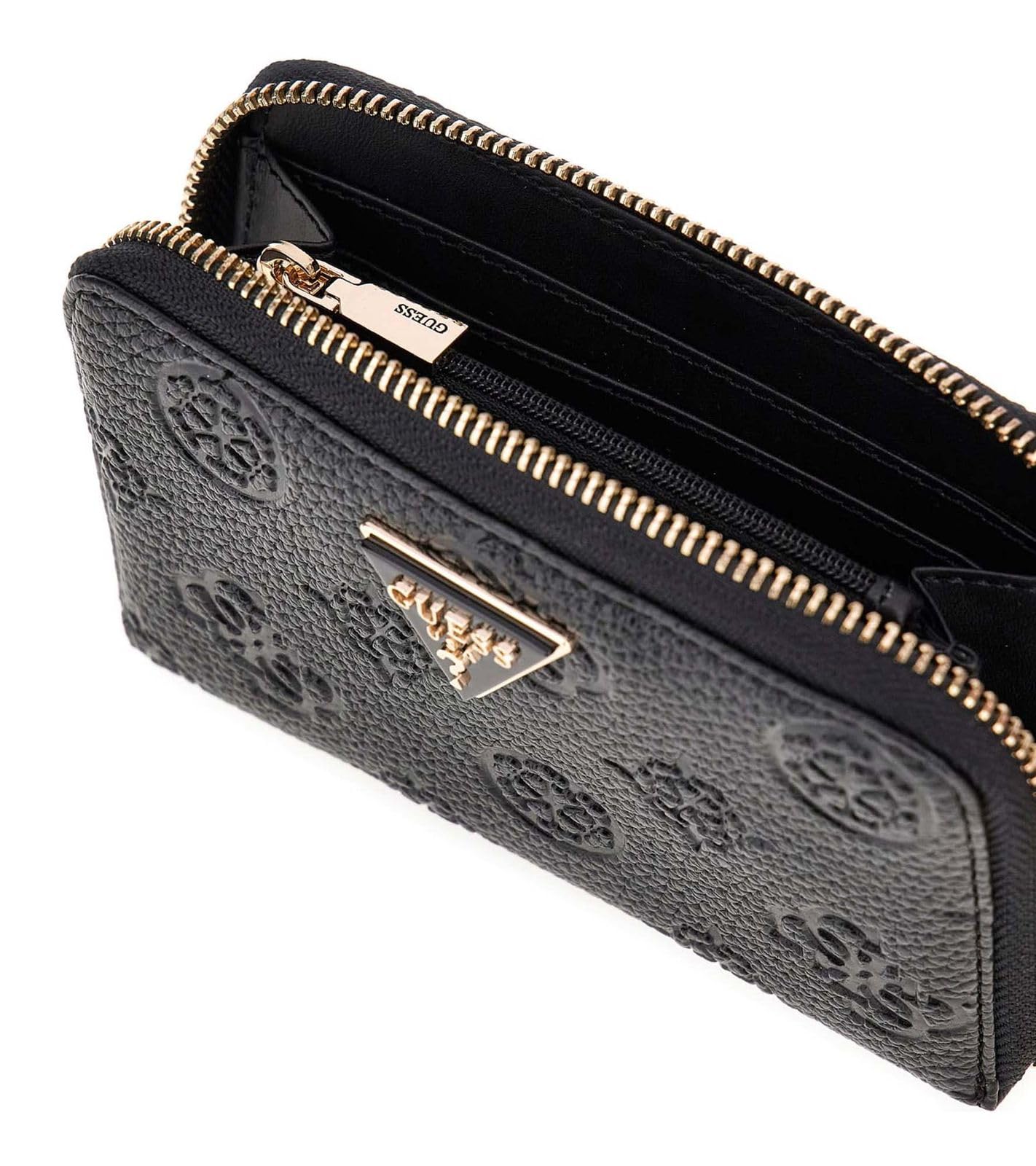 GUESS Geldbörse Cresidia II SLG Zip Around Wallet Black Logo schwarz