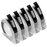 Embossing Label Tapes Replacement for Dymo Label Maker Refills, Zodzi E975,EazeID Omega S,3/8 Inch 3D Plastic Label Maker Tape for Dymo Organizer Xpress Tape 1540 1550 1570 Office Mate II 12965 12966