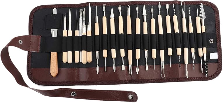 Septpenta 22Pcs Sculpting Tool, Polymer Clay Tools Clay Sculpting Tools Set, Pottery Tool Kit for Engraving, Carving, Shaping, Modeling, Cutting, Scraping, Brushing and Grinding