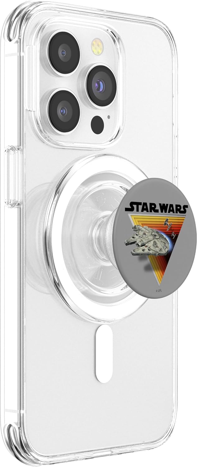 Star Wars Millennium Falcon Retro Depth Triangle PopSockets MagSafe PopGrip for iPhone