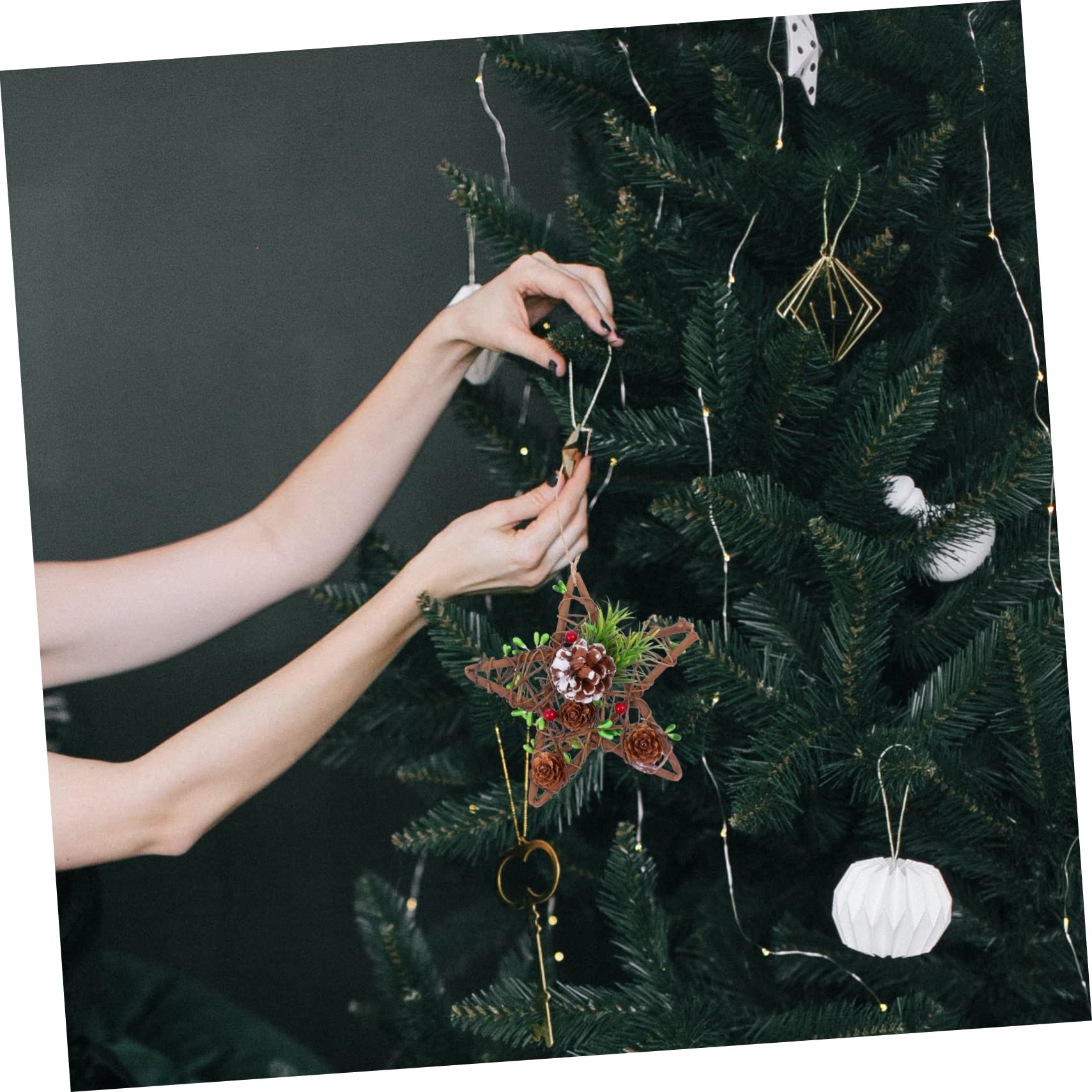 PRETYZOOM 5 Pz addobbi natalizi Decorazioni per l'albero di Natale peluche decorazioni natalizie economiche christmas tree ciondolo vuoto di Natale rifornimento del festival di legno Coffee