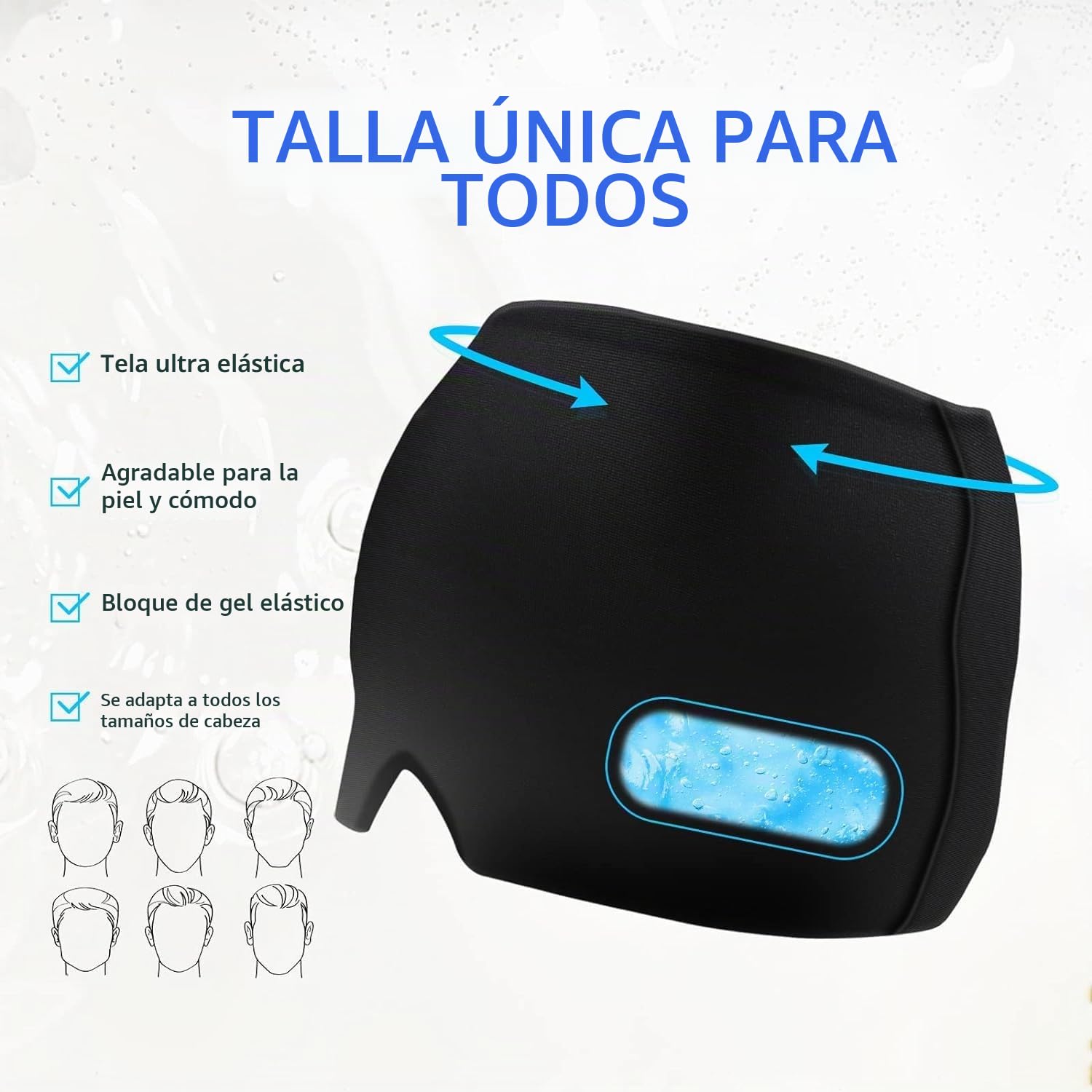 Alivio Para Migraña,Gorro De Gel Frío,Gorro De Gel Frio Migraña,Reutilizable De Compresas Frias Y Calientes,Negro,Kiuiom