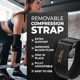 DR. BRACE Elite Elbow Brace Support, Breathable Elbow Compression Sleeve with Gel Pad for Golfer\'s, Tennis Elbow & Tendonitis Treatment & Pain Relief 2024 (Black, X-Large)