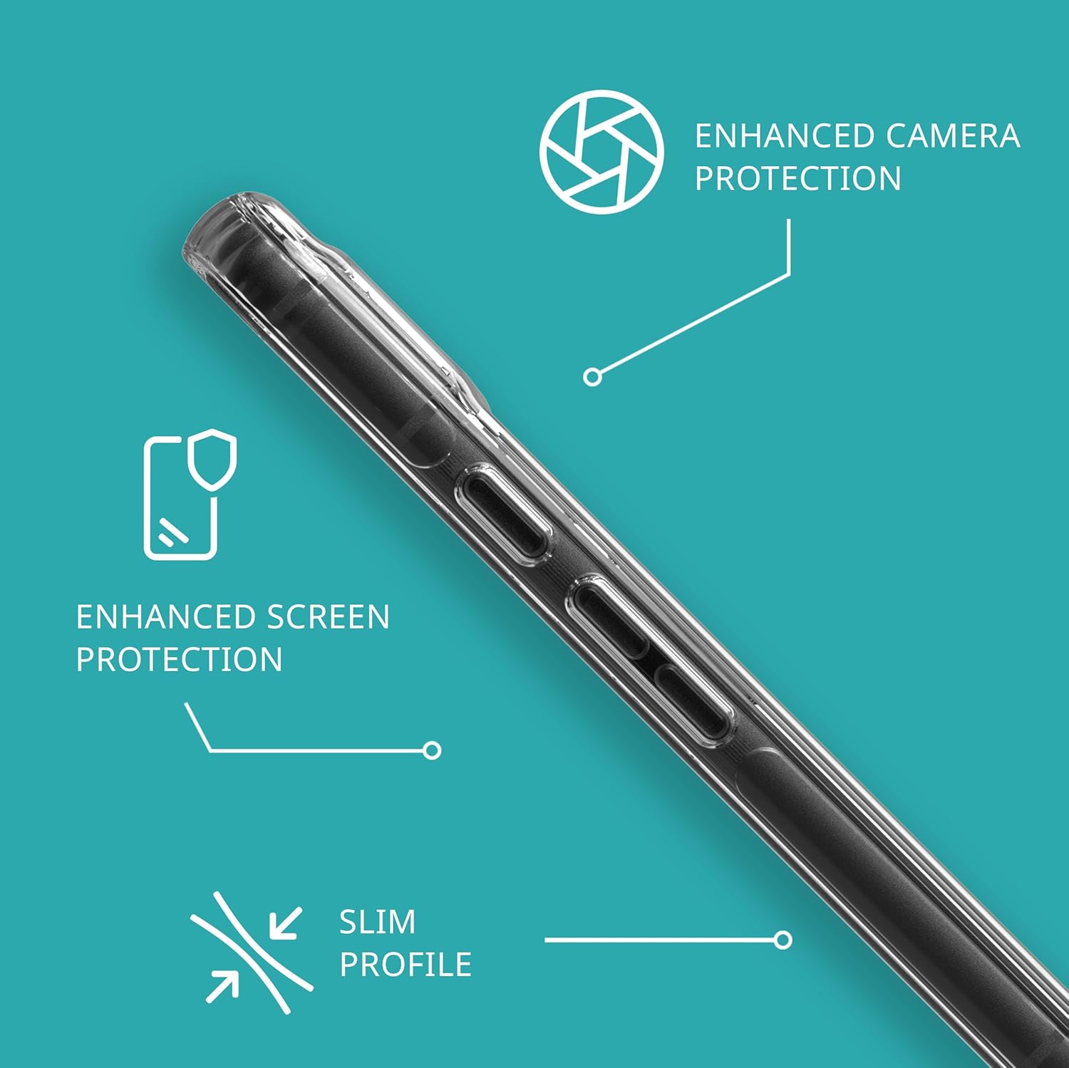 Tech21 EvoClear Case for Google Pixel 8a - Protective Transparent Phone Case - Clear