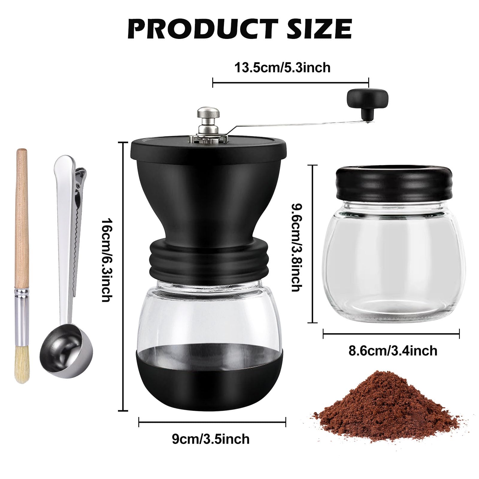 Mini Manuelle Kaffeemühle Mit 40 Einstellbaren Stufen, Tragbare Manuelle Handkaffeemühle Mit 30g Kapazität, Konische Mahlwerk Mit Kurbel Für Reise