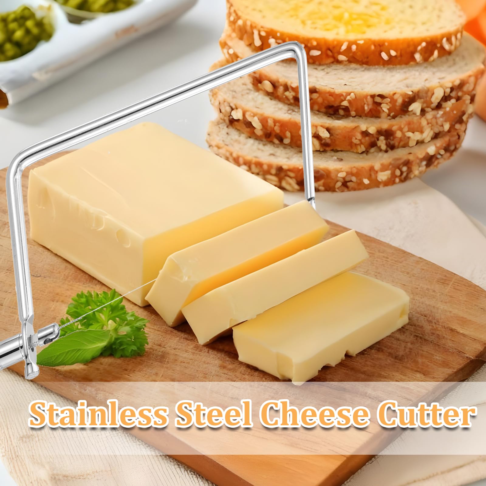 Piriuuo Stainless Steel Wire Cheese Slicer - Portable 6 Inch Kitchen Cutting Tool With Handheld Accessories - Image 4