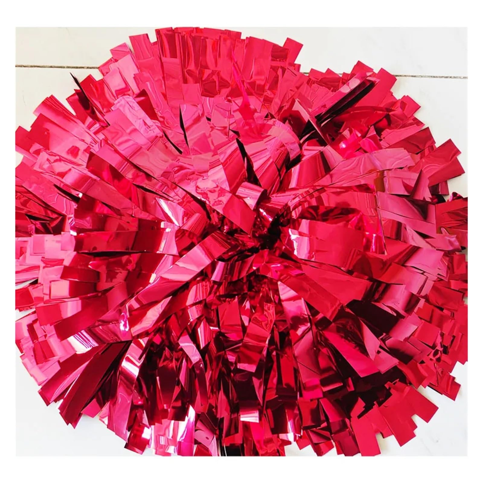 1Piece Metallic Pom Pom Pom Handle, Cheerleader Pom Pom(Color 4,6 Inch)
