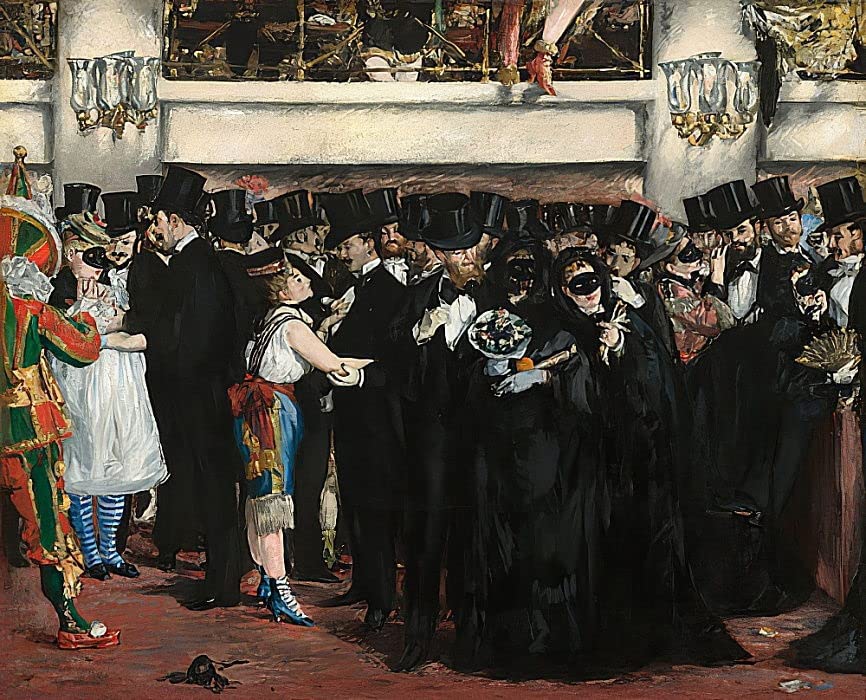 Impression sur toile Bal Masqué Manet tableau 60x90cm de salon