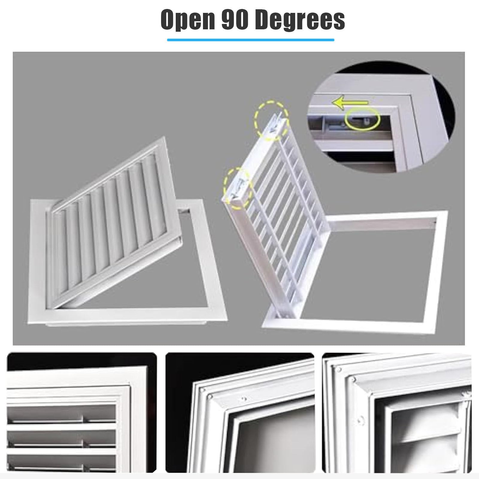 Rejilla de Aluminio con mosquitera. Ventilación Exterior con Lamas para Salida de Aire techos de Cocina y baño. Fácil instalación. Diseño Duradero y Elegante.