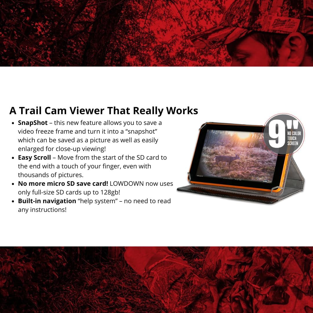 LOWDOWN 2 High-Speed Trail Camera Image and Video Viewer Bundle with Custom-Fit Black Shoulder Bag and 32GB Memory Card (3 Items)