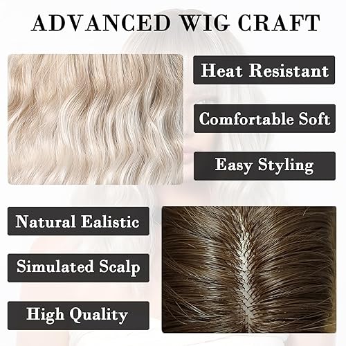 Miniatura 9 de Pelucas cortas onduladas negras para mujer, peluca natural hasta el hombro con flequillo, pelucas sintéticas para cosplay diario