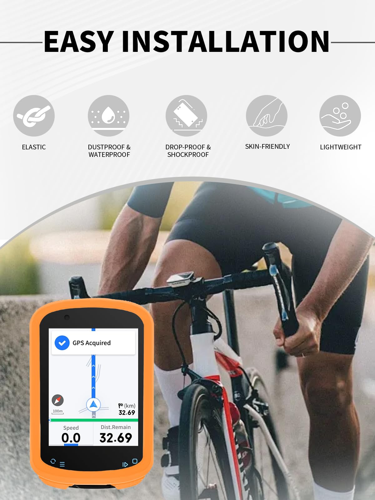 Cover Geoid CC600 GPS per computer da bicicletta, custodia in silicone con protezione morbida per lo schermo, antiurto, delicata sulla pelle e impermeabile