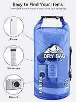Vista 7 de HEETA Bolsa Seca Impermeable para Mujeres y Hombres, 5L/10L/20L/30L/40L Tapa Enrollable Bolsa de Almacenamiento Seca Ligera Mochila con Funda