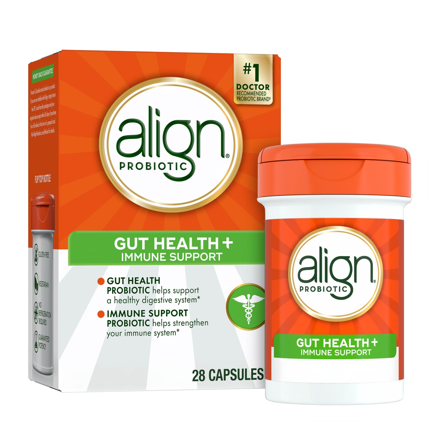 Align Probiotic, Gut Health + Immune Support Probiotic, Probiotics for Women and Men, Probiotics for Digestive Health and Immune Health, #1 Doctor Recommended Brand‡, 28 Capsules
