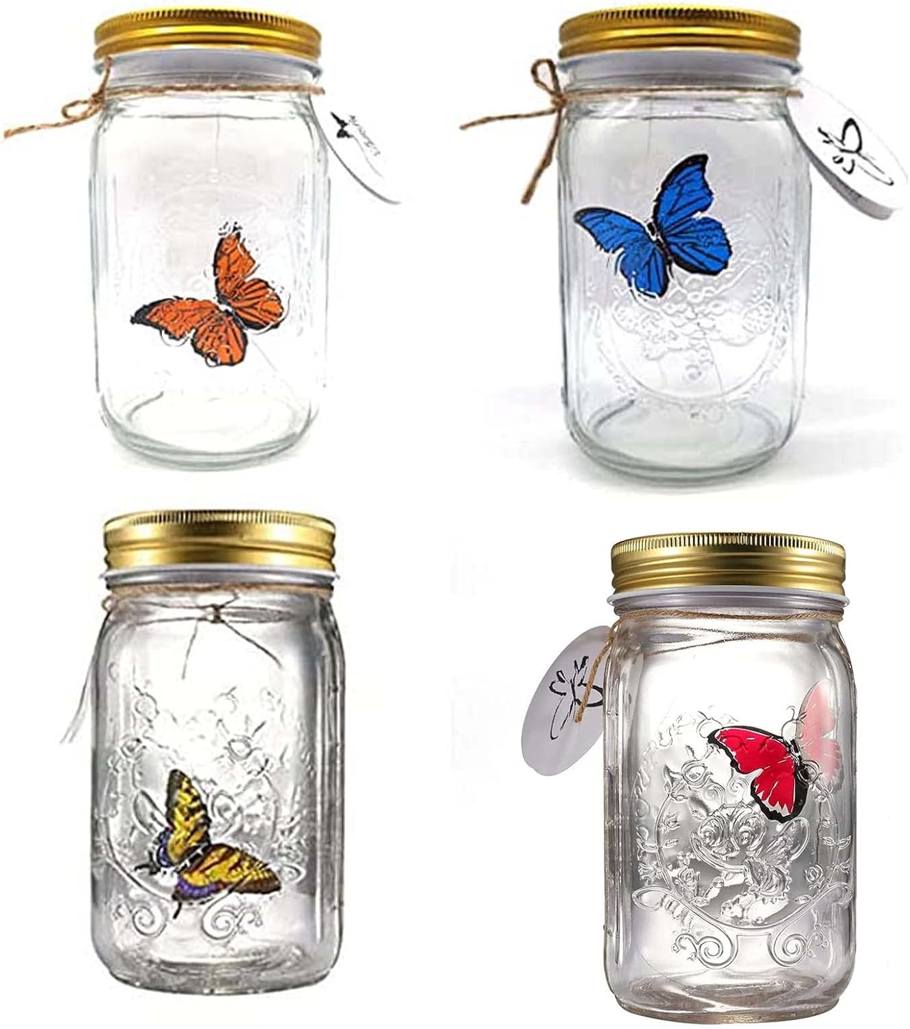 Animated Butterfly in A Jar, Xafissy Butterfly Jar That Moves with LED Light Romantic Glass Animated Butterfly Jar Battery Operated Butterfly Collection Gift for Girls and Boys (Bule) - Image 5