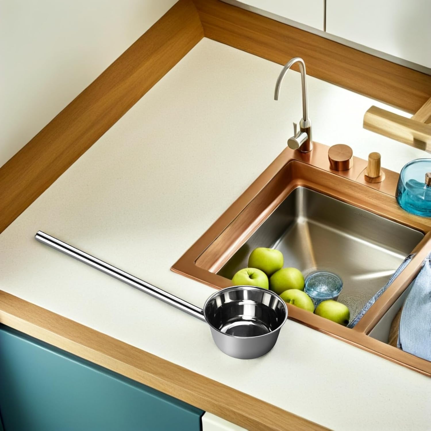 22 Inch Hotel Canteen Stainless Steel Ladle with Long Handle Silver Serving Spoon for Cooking Serving Kitchen