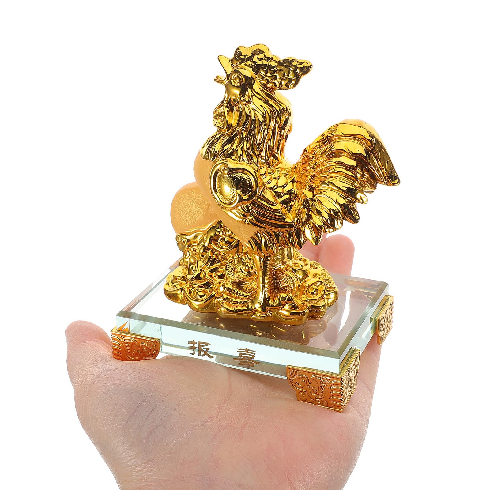 Resin Huhn Skulptur Chinesisches Tierkreiszeichen Hahn Figur Langlebige Handwerkskunst Desktop Dekoration Büro Auto Schmuck Feng Shui Glücksbringer