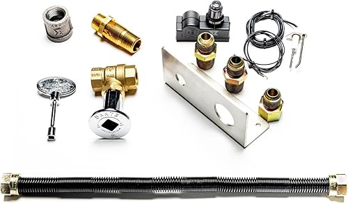Miniatura 5 de Kit de conexión de alta capacidad para quemador de gas para fogatas, completo con línea flexible de 34 pulgadas sin silbato, válvula de bola