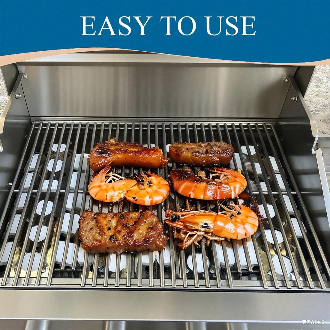 SN475A (4-Pack) Stainless Steel Heat Plate Replacement for Brinkmann 810-1750-S Nexgrill 720-0057, 720-0057-3B, 720-0057-4B Turbo 720-0057, 720-0057-3B, 720-0057-4B 750-0058-4BRB