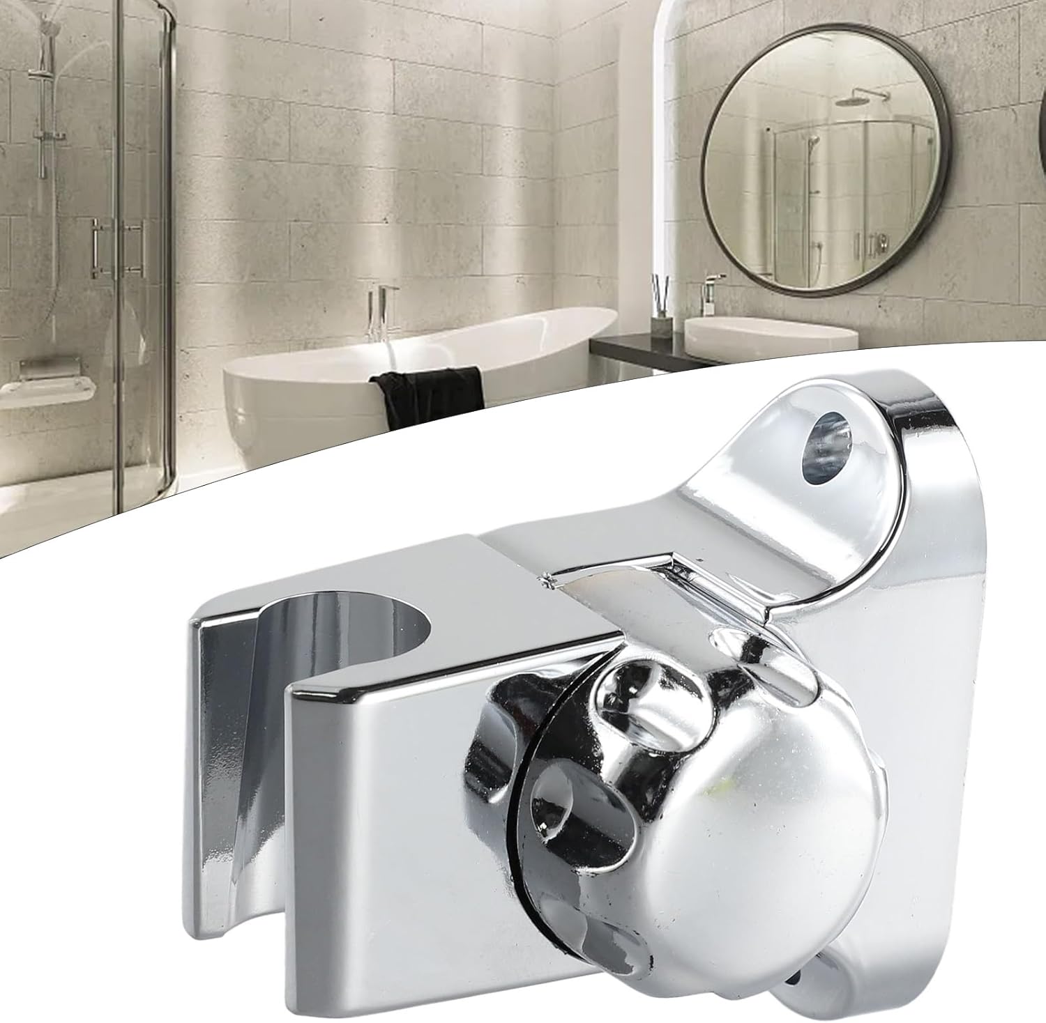 Stand Shower Head Base Adjustable Assembly Adapter Bathroom Bracket Fitting Part Perforated Holder