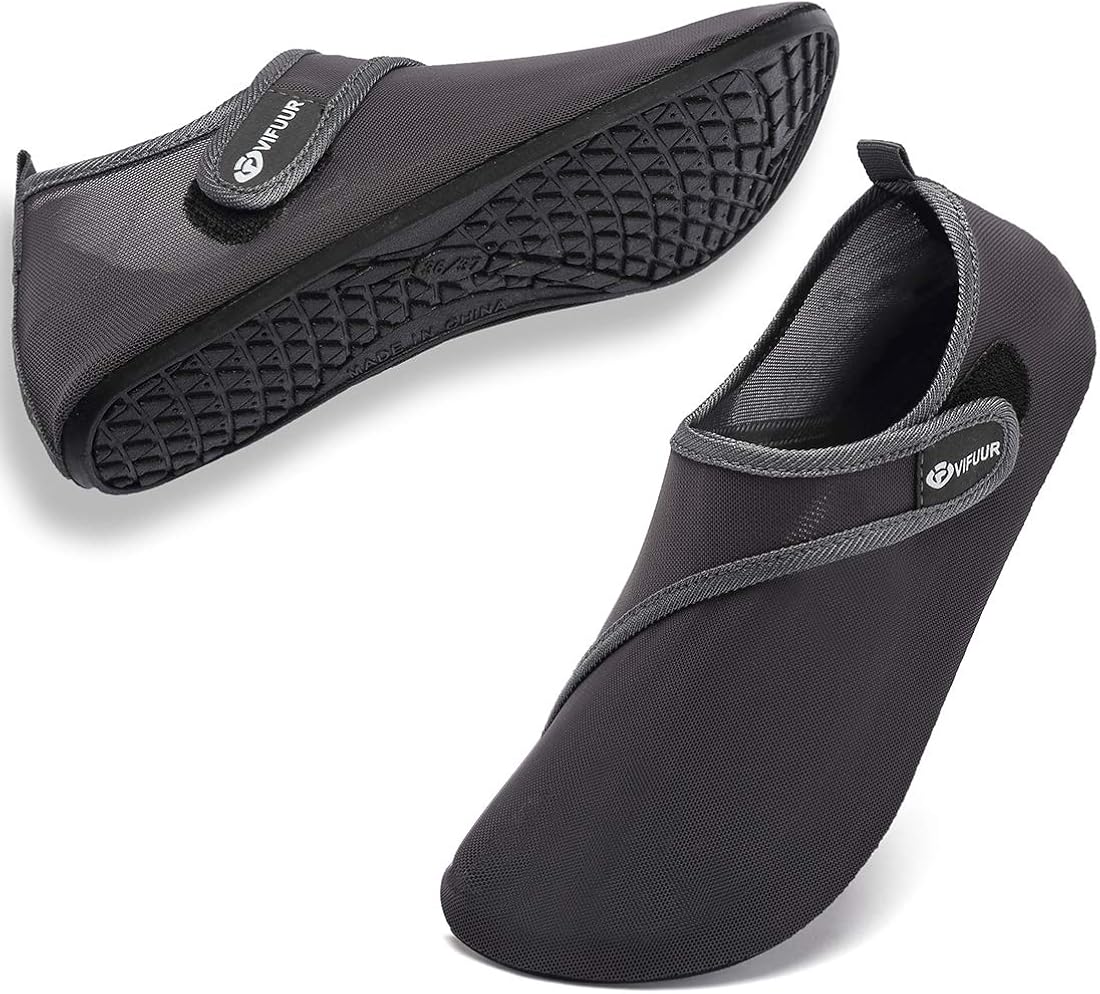 VIFUUR Womens Mens Water Shoes Adjustable Aqua Socks for Outdoor Swimming Beach Surfing
