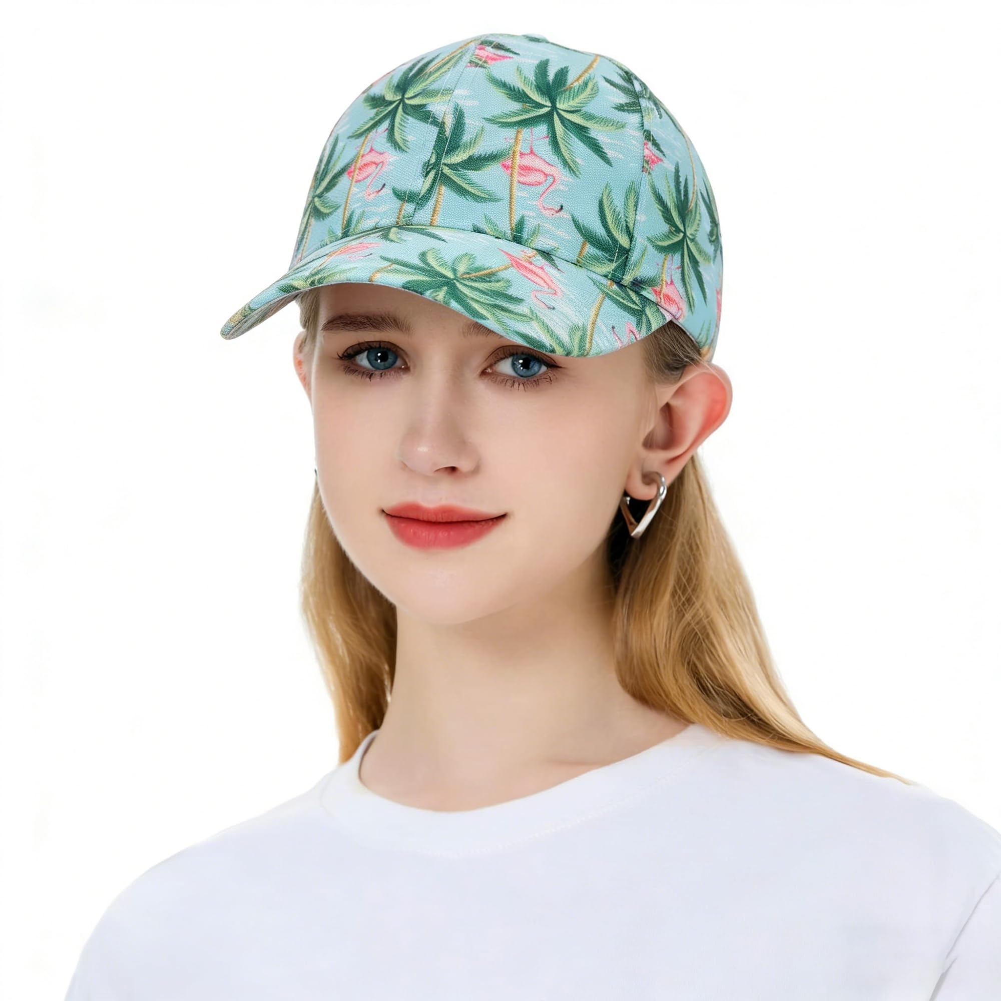 ZLYC Casquette de baseball hawaïenne à imprimé floral réglable pour femme