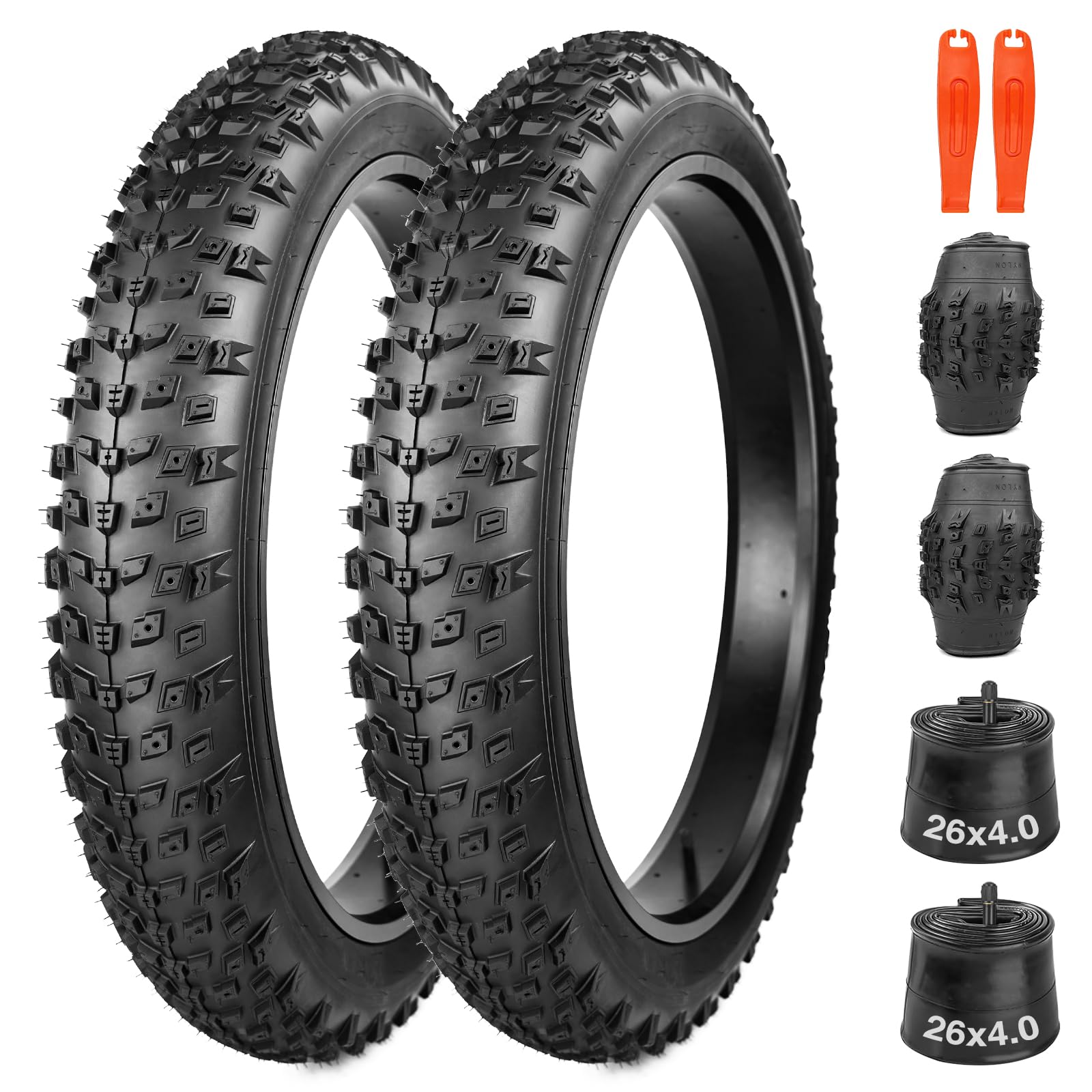 Pneu Fat Bike 20x4.0 et 26x4.0 (102-406/102-559), Vélo Électrique et VTT, Bande de Roulement à Motif granuleux, Adhérence Maximale sur Neige/Sable/Boue, 30 PSI