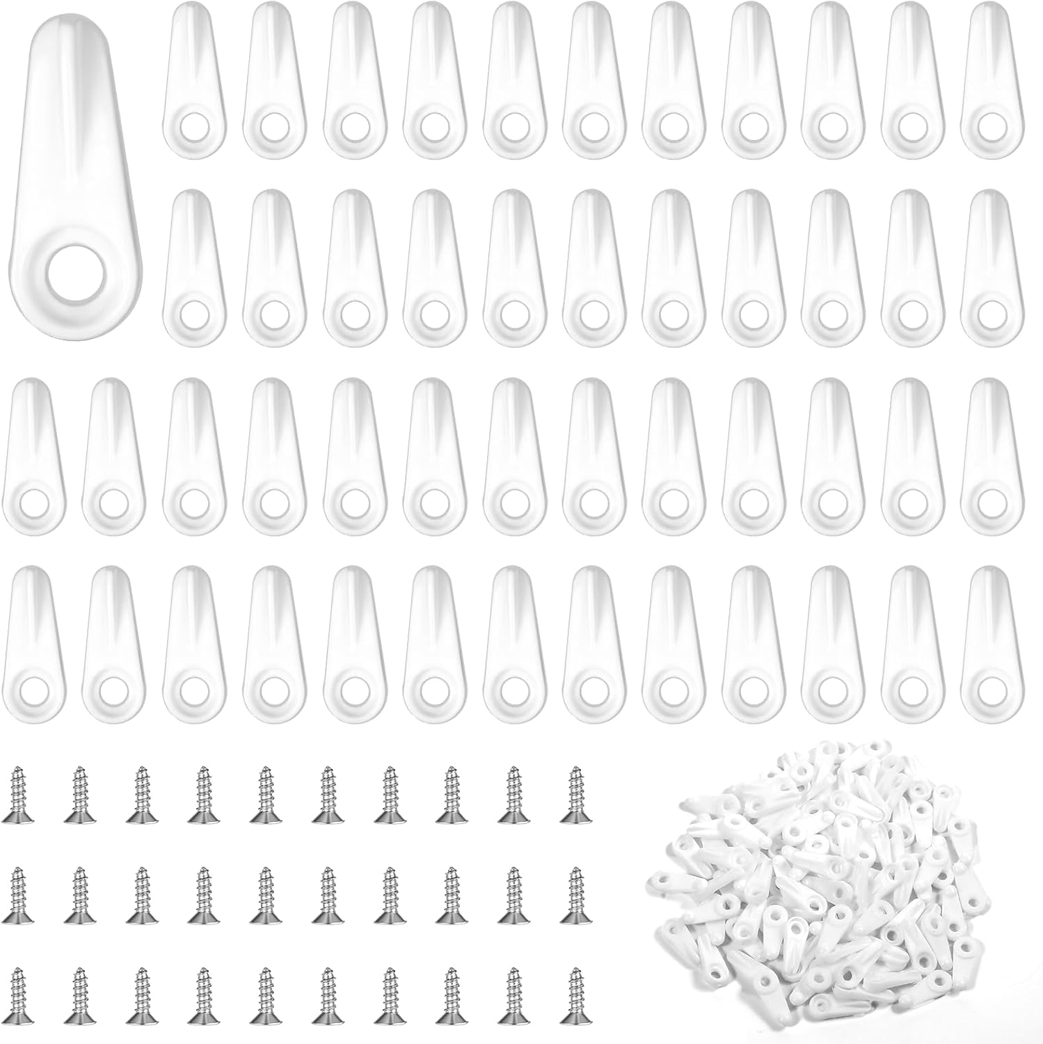 100 pcs Frame Picture Turn White Button Fasteners Picture Frame Backing Clips with 100 Screws Clip Board Fasteners Hardware for Hanging Pictures Photos Drawing DIY CraftPosters