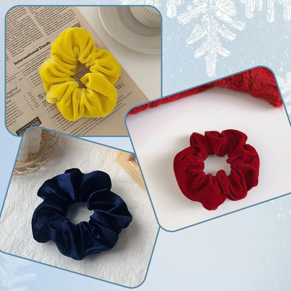 6 PCS Velvet Scrunchies Elastic Hair Band Soft Velvet Hair Ties Large Ponytail Holder for Girls Women Wristband Thick Thin Curly Hair Accessories - Image 4