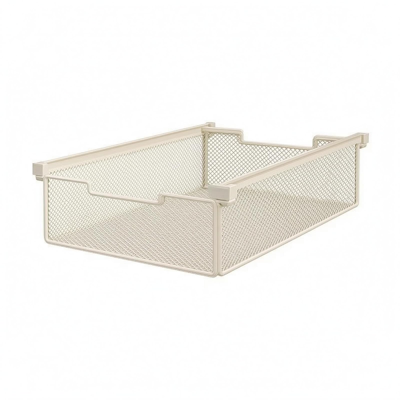 Clamp Hooks Hanging Wardrobe Basket Perforated Under Shelf Basket Raised Lip Undershelf Hanging Bin Tooleffortless Installation for Closet, White, S | Home & Garden-image-27