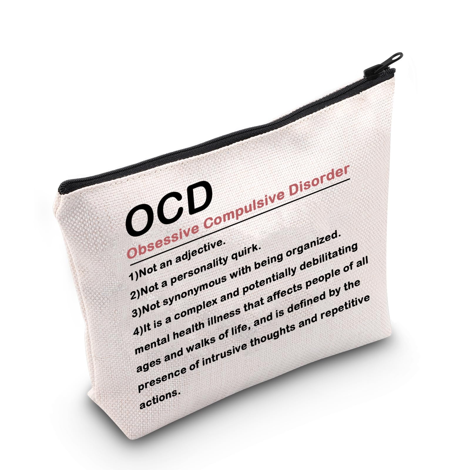 MNIGIUOCD Obsessive Compulsive Disorder Makeup Bag Gift For OCD People Psychological Patients Gift Psychologist Gift Therapist Gift