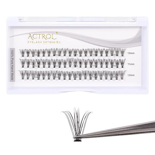 Miniatura 8 de Extensiones de pestañas individuales en racimo para colocar en casa, pestañas onduladas, con volumen, banda súper fina, reutilizables, suaves y