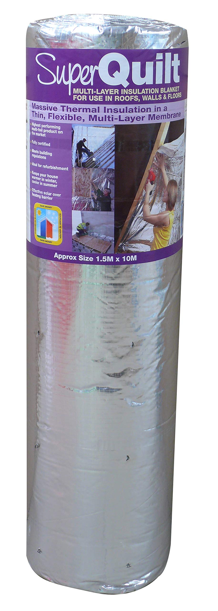 Sattie YBS Superquilt Multi-layer Reflective Foil 19 Layers Thermal Insulation 1.5m x 4m