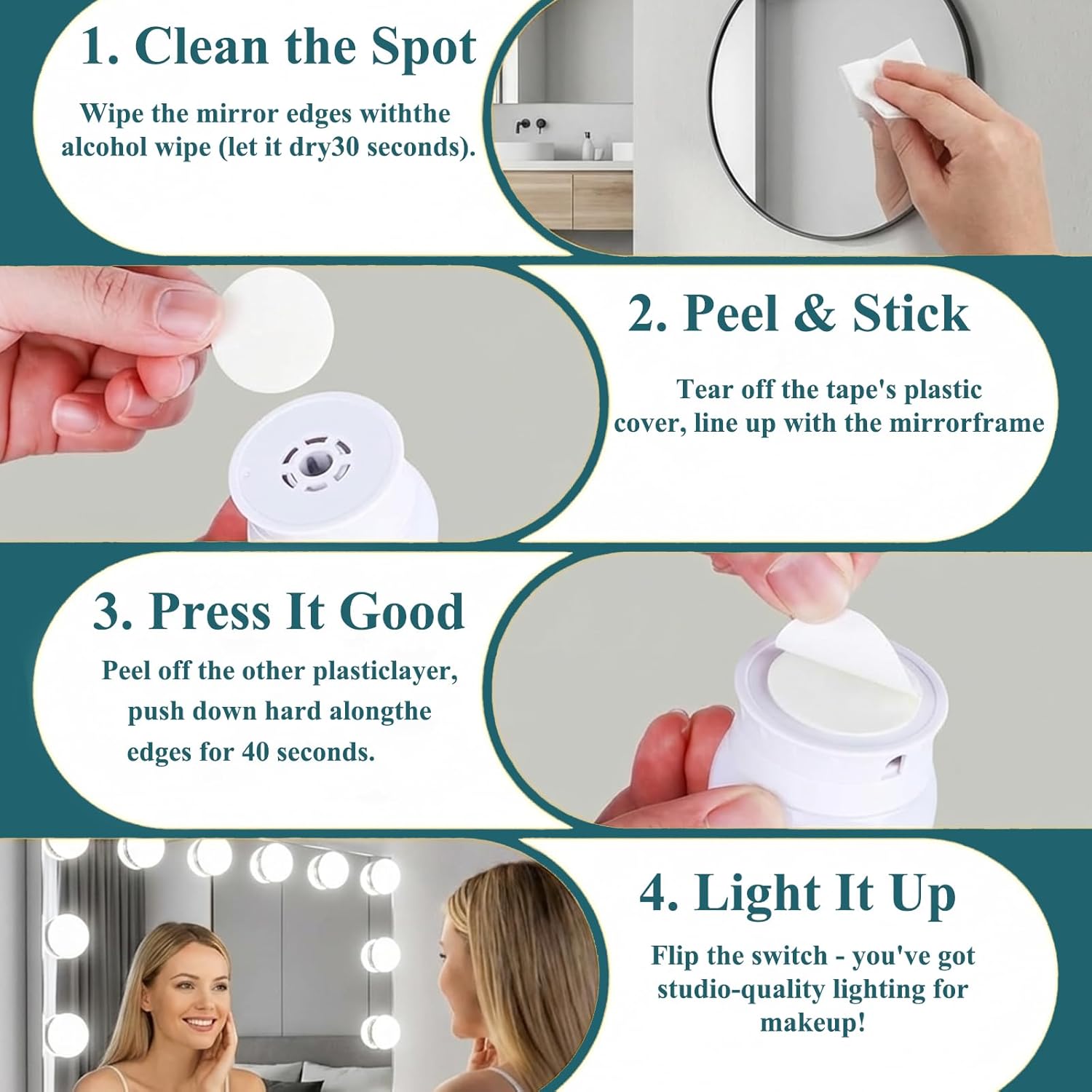 40 Pack Double-Sided Foam Adhesive Pads – Strong Mounting Tape Rounds for Lamp Installation, Posters, Pictures, Decorations – Heavy Duty Self-Adhesive Sticky Foam Tape