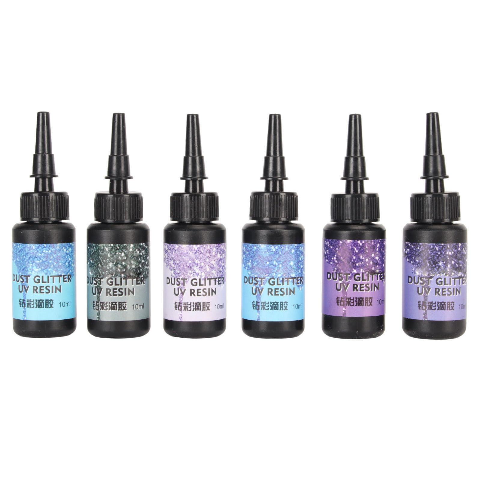 Colored UV Resin, UV Resin Glitter Glue Colored Quick Ultraviolet Curing for Small Craft, Jewelry Making, DIY Making (Purple Series)